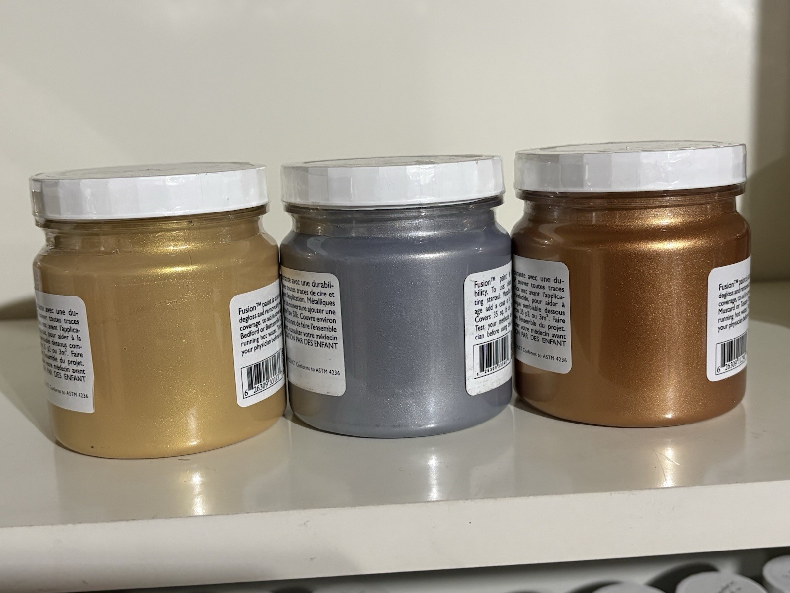 Fusion Mineral Paint 3 Pack of Metallic 1/2 Pints
