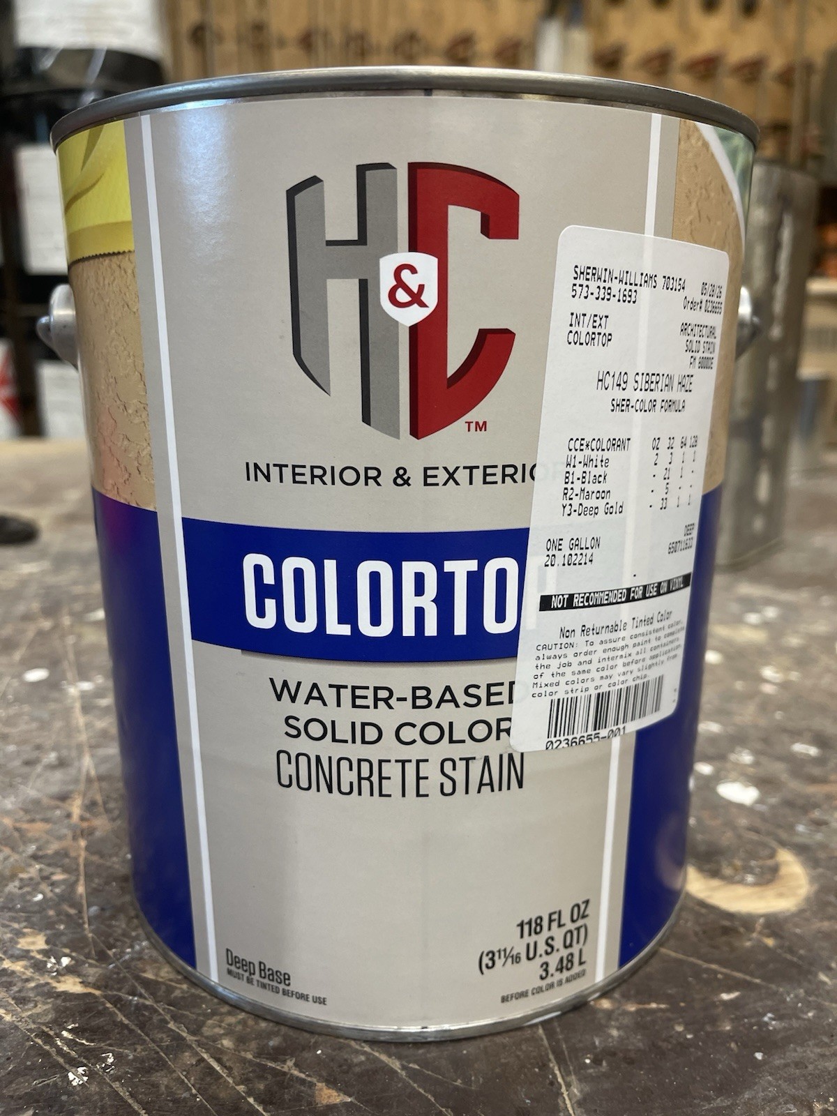 H&C Exterior ColorTop Solid Color Concrete Stain/ HC149 Siberian Haze Tan