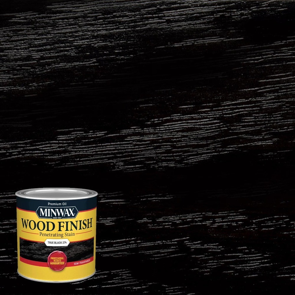 227644444 Wood Finish Stain, True Black, 1/2 Pint, (1 Piece, 1 Pack)