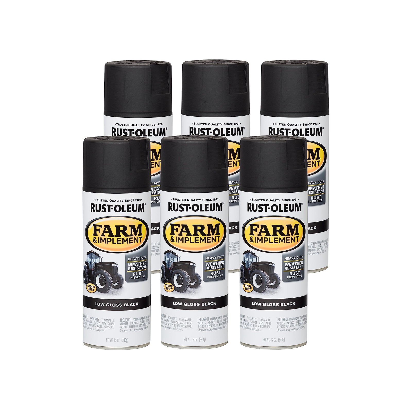 Rust Oleum Specialty Farm Implement Black Spray Paint Pack Of 6 12 Ounce