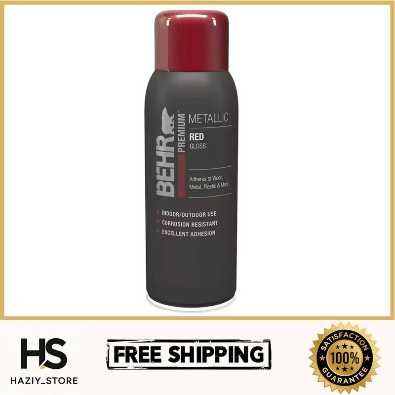 BEHR PREMIUM Metallic Red Gloss Interior/Exterior Spray Paint & Primer – 12 oz.