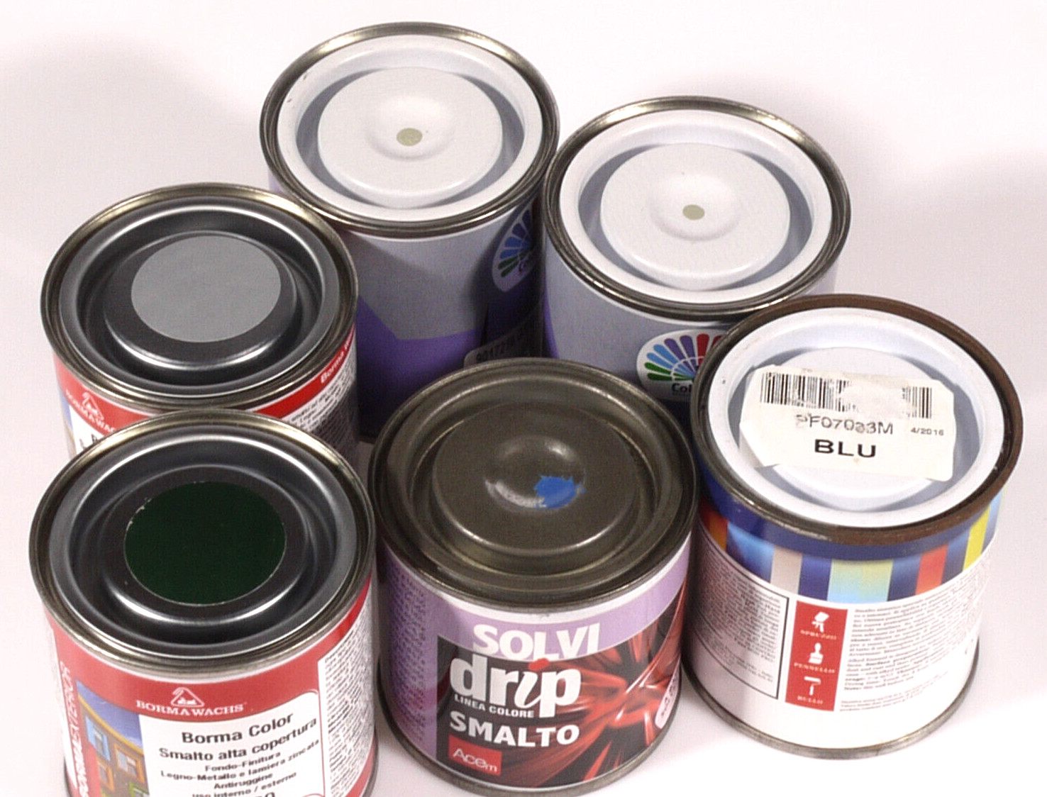 PRL) POLISHED ENAMEL PAINT 6 COL. PAINT WOOD IRON PAINT GREEN GRAY BLUE ROLLER