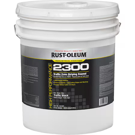 Rust-Oleum 391995 Striping Paint, Water Base, Black, 5 Gal