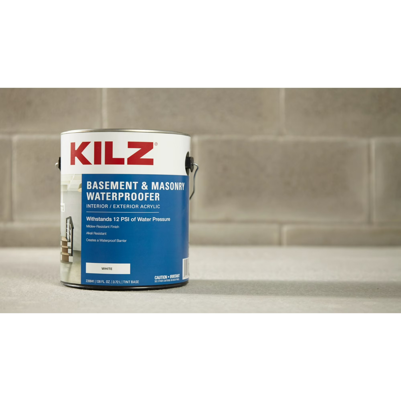 KILZ Basement & Masonry Waterproofing Interior/Exterior Paint, Flat White, 1 Gal