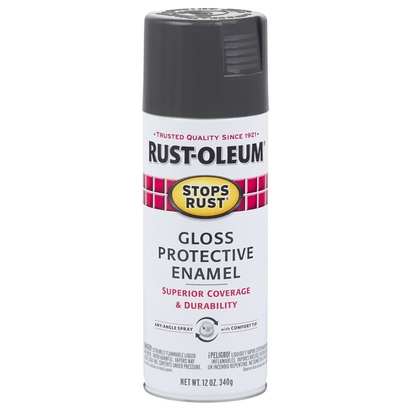 Rust-Oleum 7784830 Rust Preventative Spray Paint, Gloss, Charcoal Gray, 12 oz, C