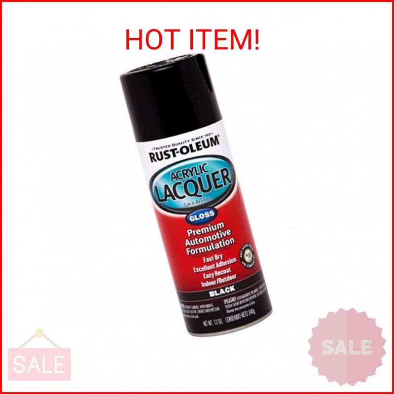 Rust-Oleum Automotive 253365 12-Ounce Acrylic Lacquer Spray, Black Gloss