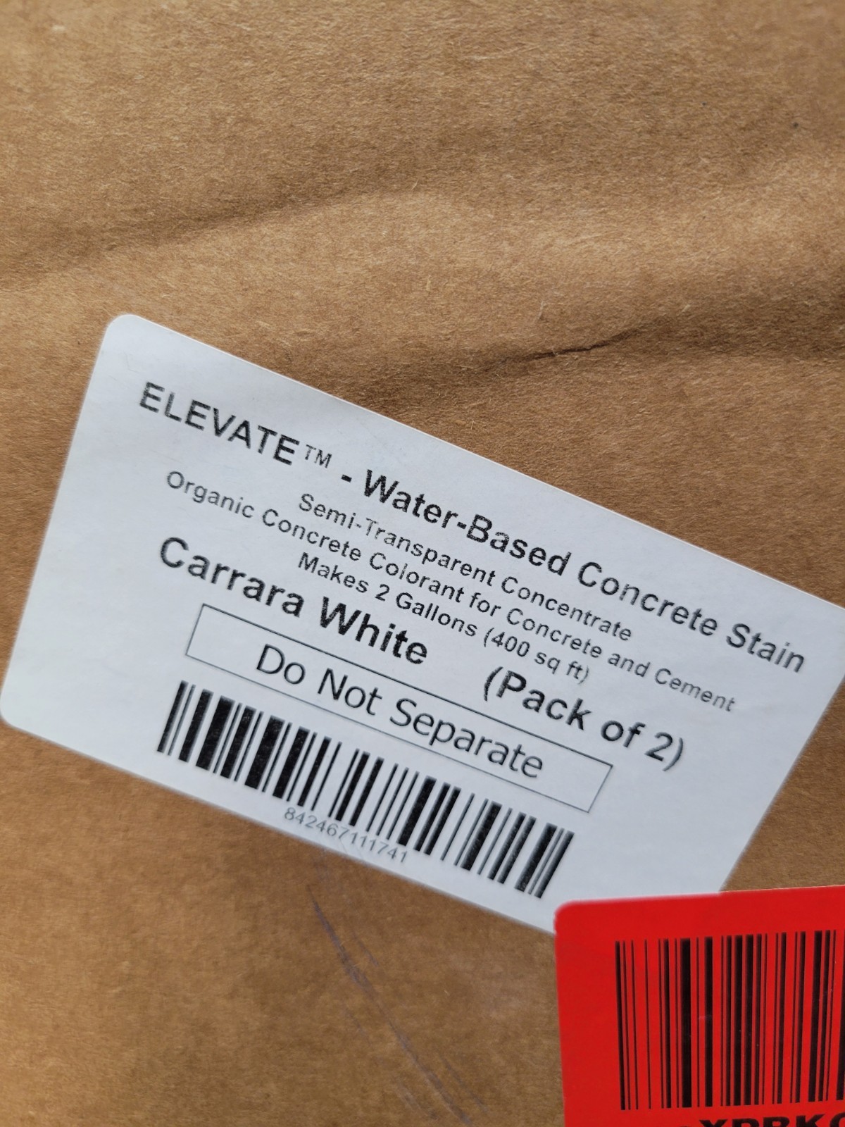Elevate Water-Based Concrete Stain, Carrara White, Organic, Makes 2 Gallons