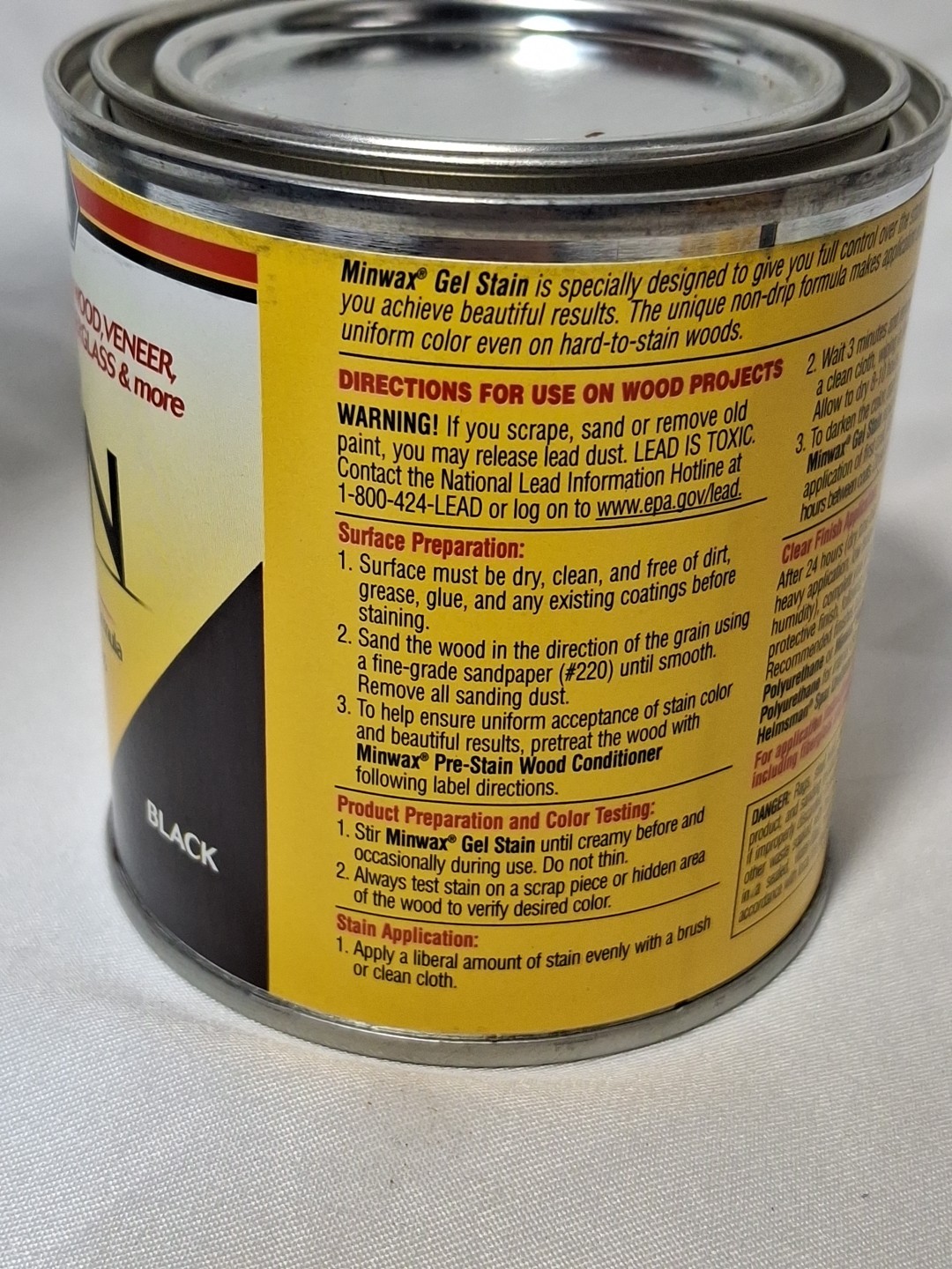 Minwax 260924444 Interior Wood Gel Stain, 1/2 pint, Black ,