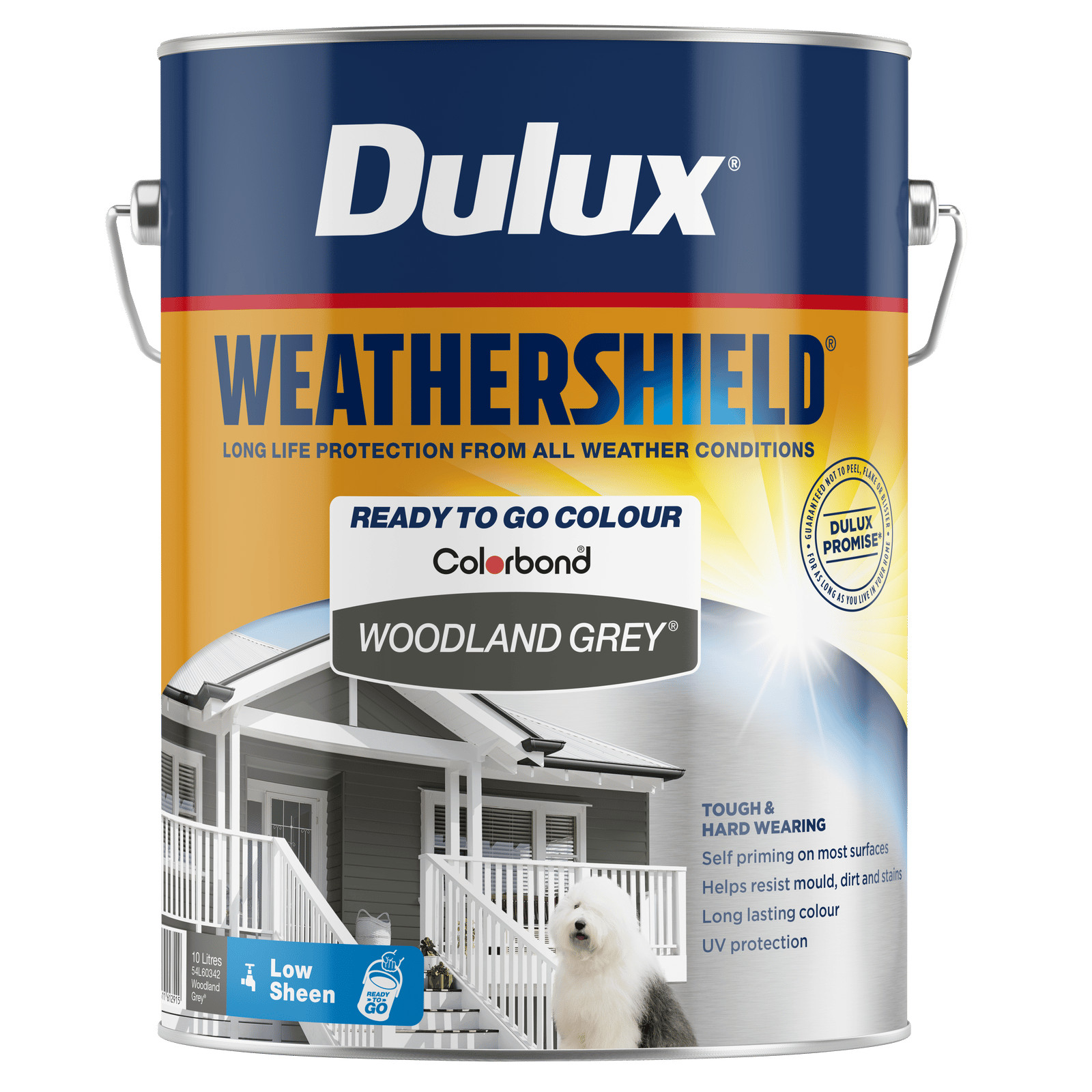 Dulux 10L Woodland Grey Low Sheen Weathershield Exterior Paint