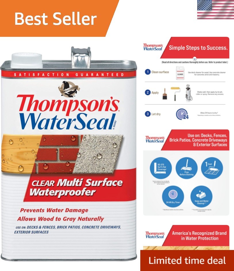 Thompson’s 1 Gallon Clear Multi-Surface Sealer – Easy Application & Waterproof