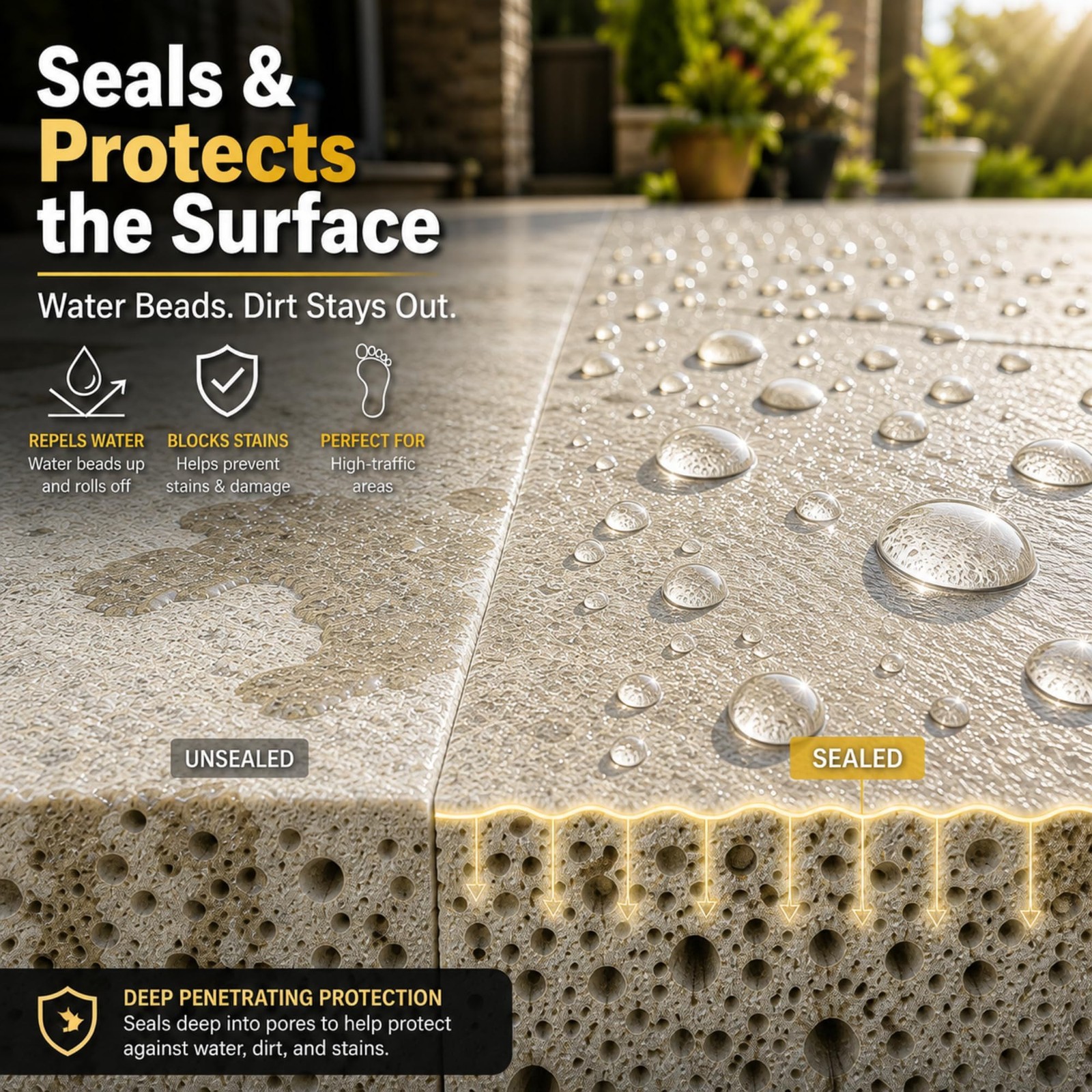 Wet Look Natural Stone Sealer. Durable, Long-Lasting Gloss Protection. Interi…