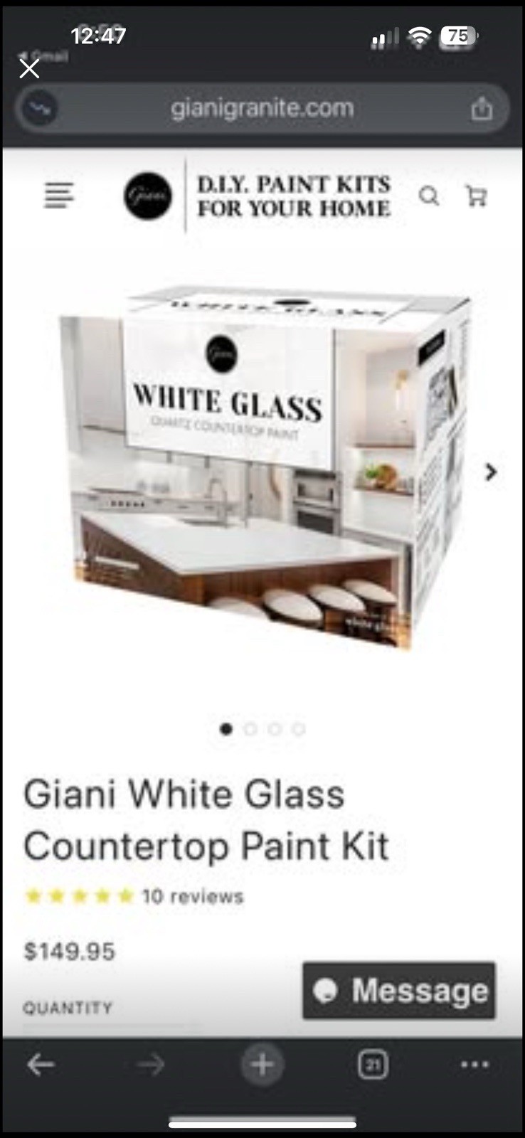 Giani Countertop Kit 2.0 – New, Open Box – White Diamond