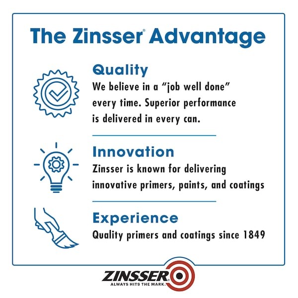 Zinsser 373693 Hidz Multi-Purpose Primer And Sealer, White, Tintable, 1 Qt