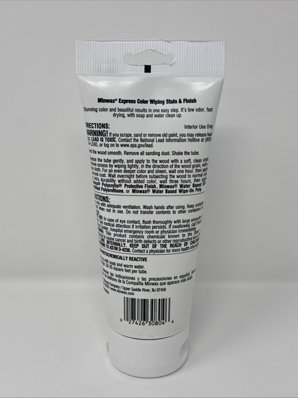 Minwax Water Based Express Color Mahogany Wiping Stain & Finish 6 Fl Oz New