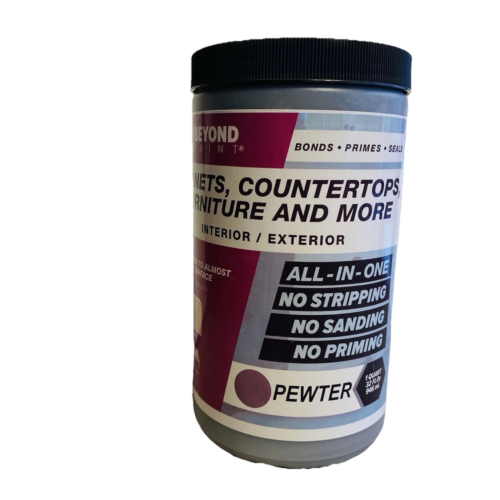 Beyond Paint Pewter 1 Quart All-In-One Cabinet Countertop Furniture Paint Matte