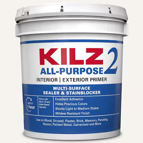 2 Gal. Primer & Sealer White Interior/Exterior Multi-Surface KILZ 2 ALL PURPOSE
