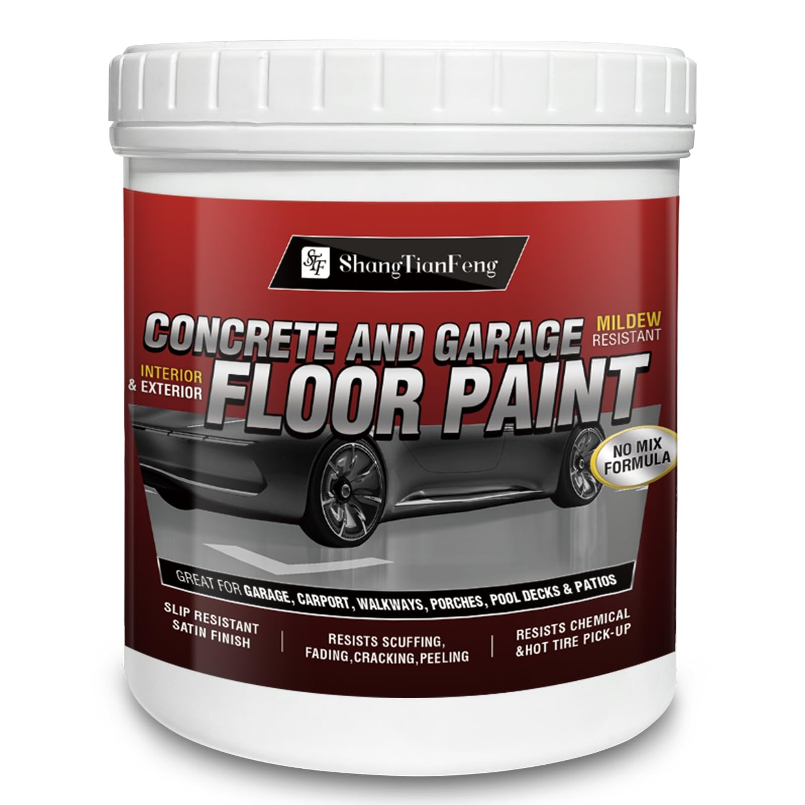 Professional Floor Paint Kit (1 Gallon Sea Gray，Low glossiness) Acrylic Concr…
