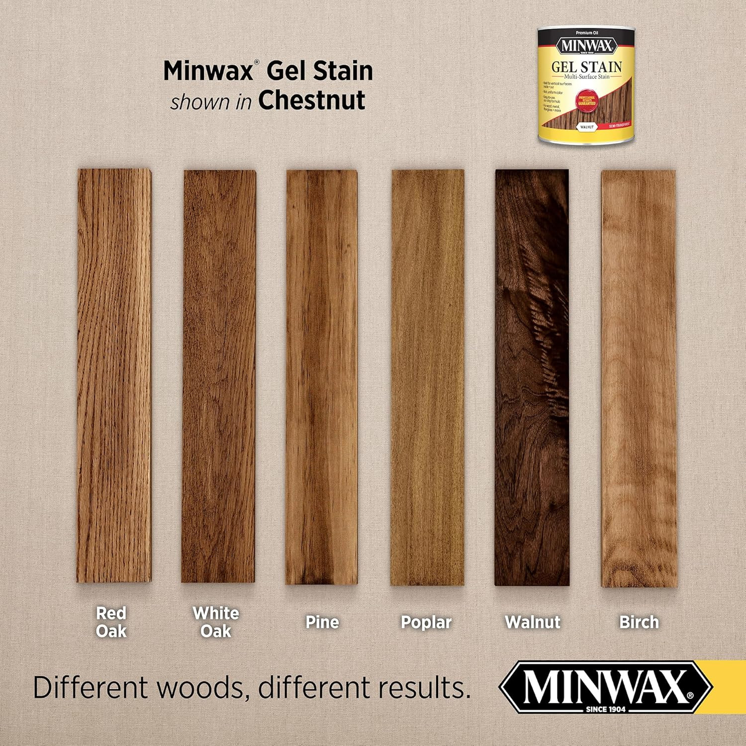 Gel Stain for Interior Wood Surfaces, Quart, Chestnut