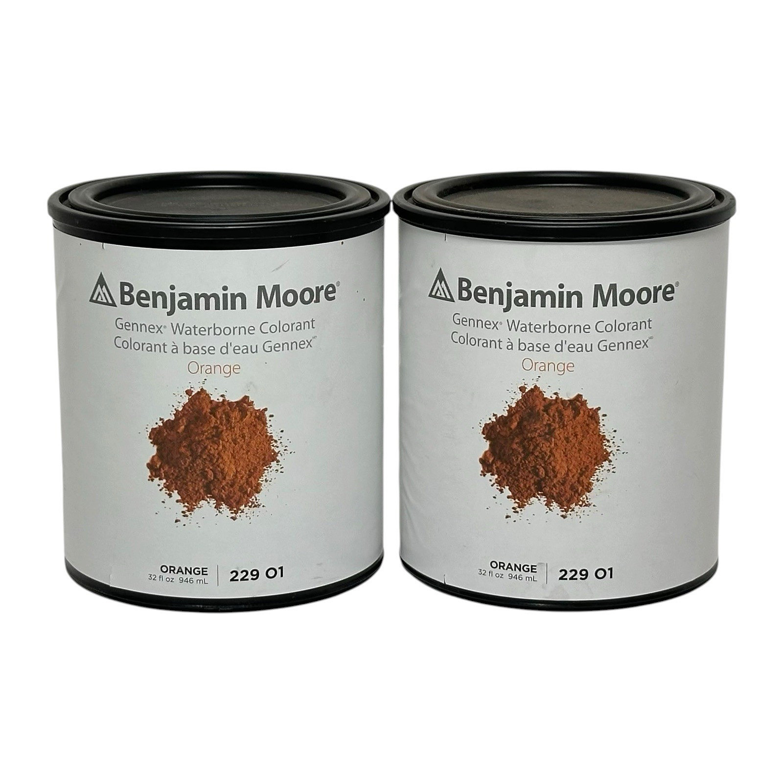 BENJAMIN MOORE GENNEX WATERBORNE COLORANT 32oz ORANGE 229 O1 – LOT OF 2