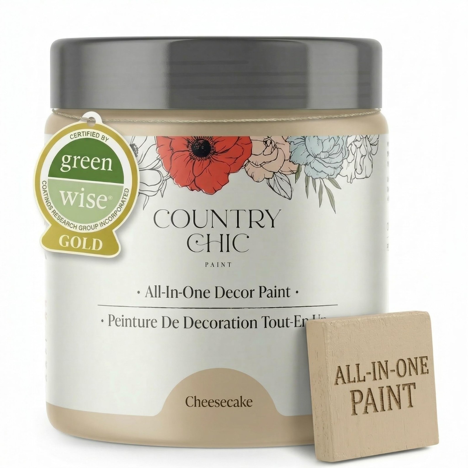 Eco-Friendly All-in-One Chalk Paint for Furniture & Decor, Matte Finish, 4 oz