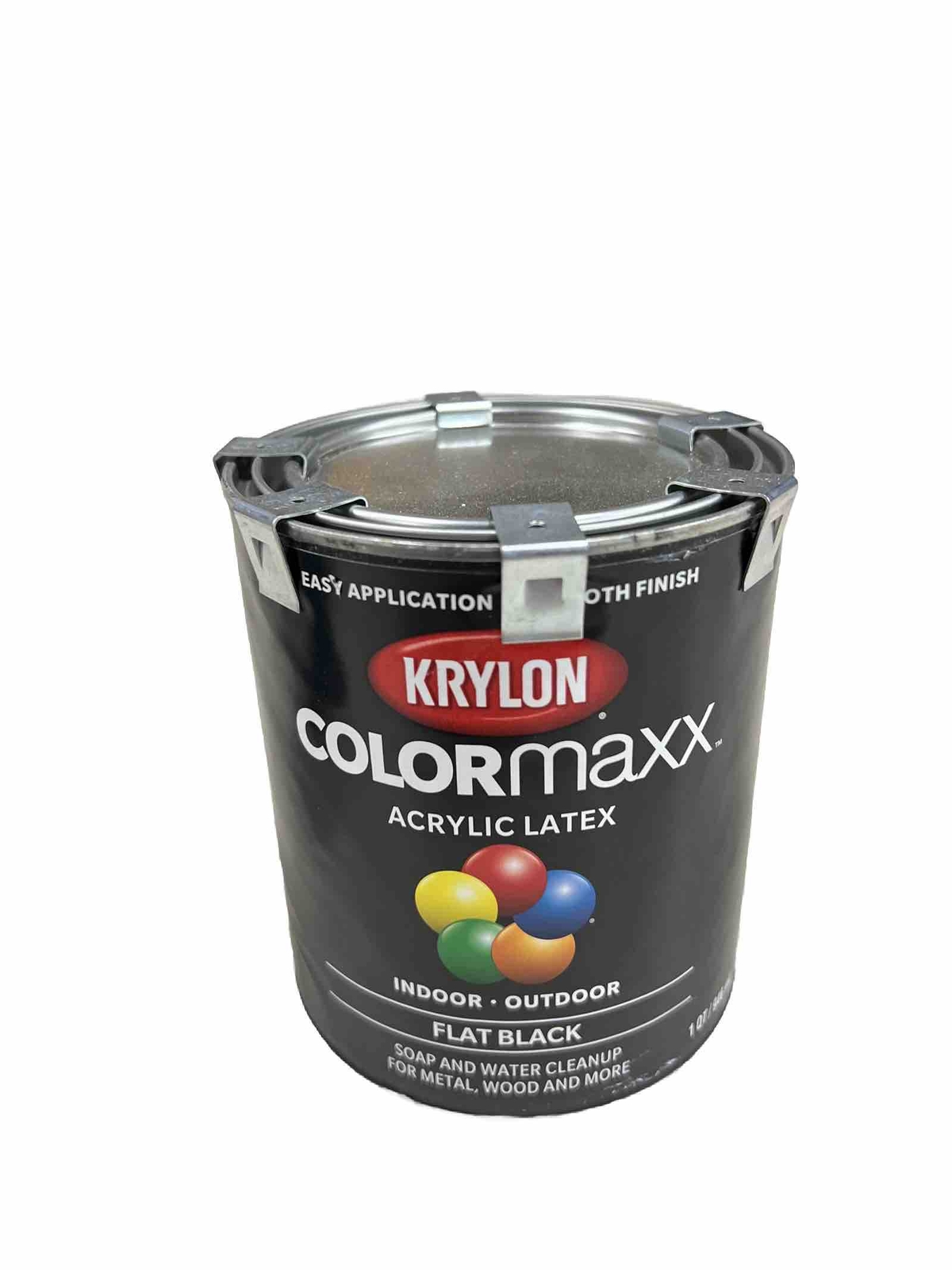 KRYLON COLORMAXX Acrylic Latex Indoor/Outdoor Flat Black, 1-Quart Each (2 PACK)
