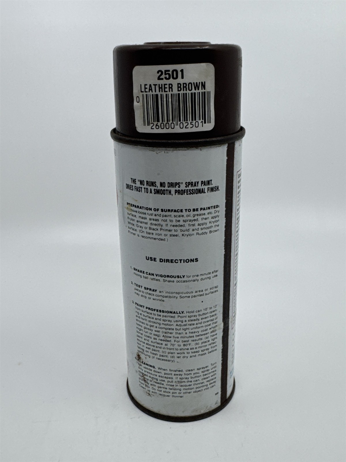 Krylon Interior/Exterior Leather Brown Enamel Spray Paint Can 1/2 Full