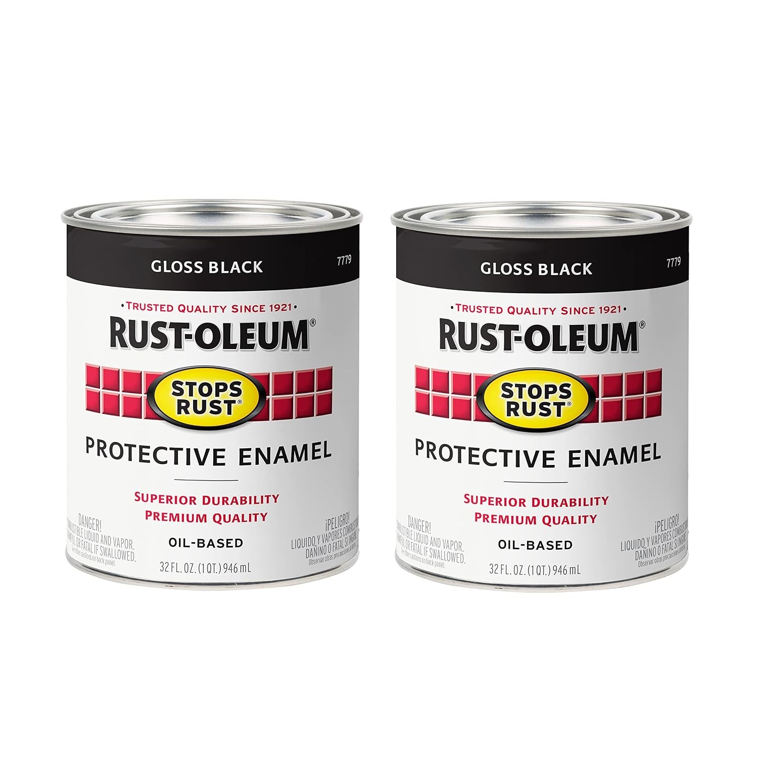 Rust Oleum Stops Rust 64 Fl Oz Gloss Black Protective Enamel Metal Paint