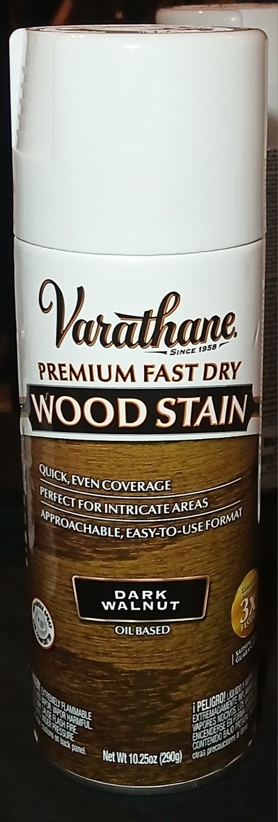 Varathane Premium Fast Dry Wood Stain Spray Dark Walnut 10.25 oz Oil Based NEW