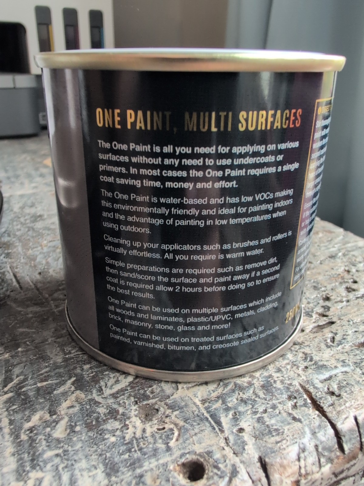 THE ONE Paint and Primer: Dark Grey, Satin 250ml House Paint -Lot of 6 Brand New