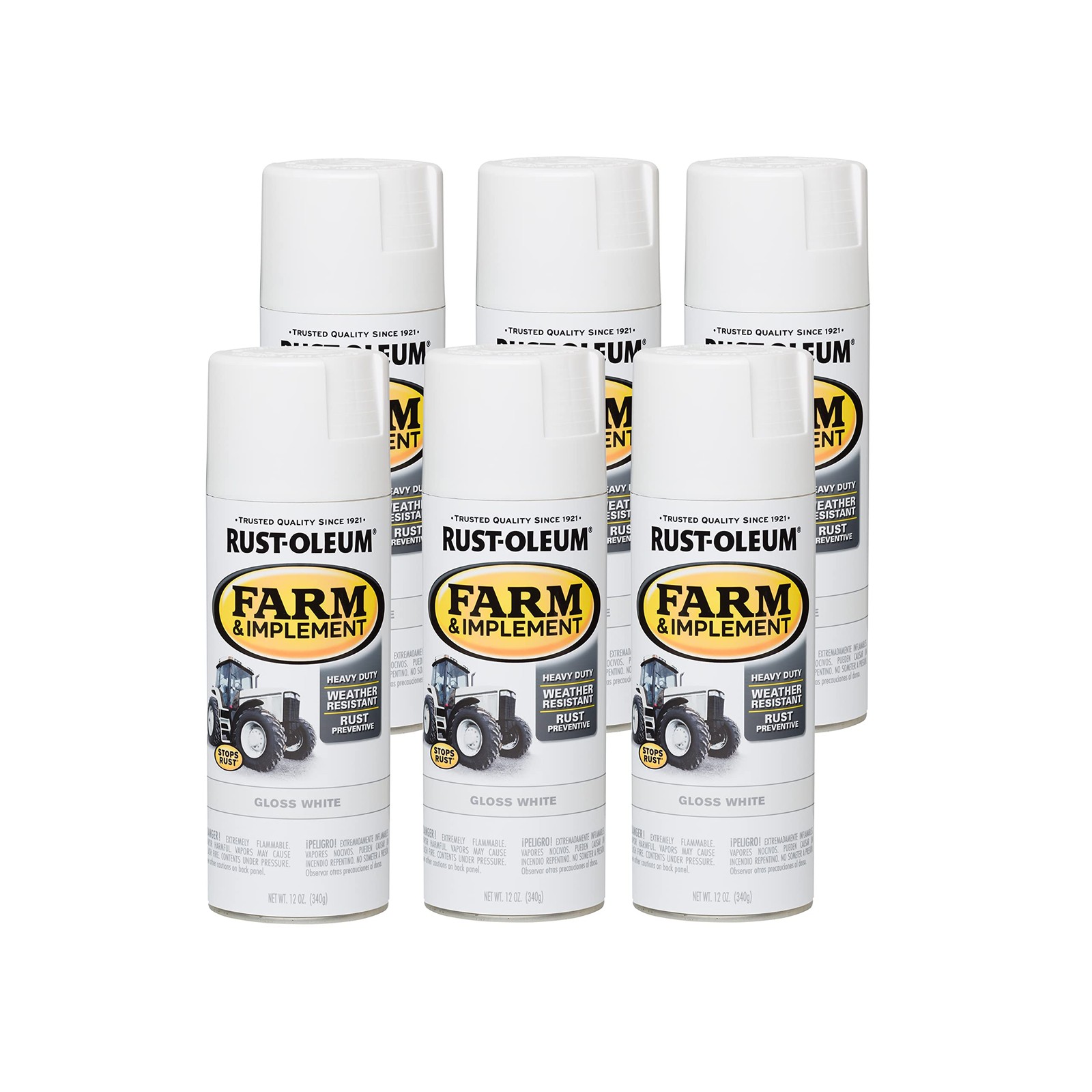 Rust Oleum Specialty Farm Implement Spray Paint 12oz Pack of 6 White Covers 6…