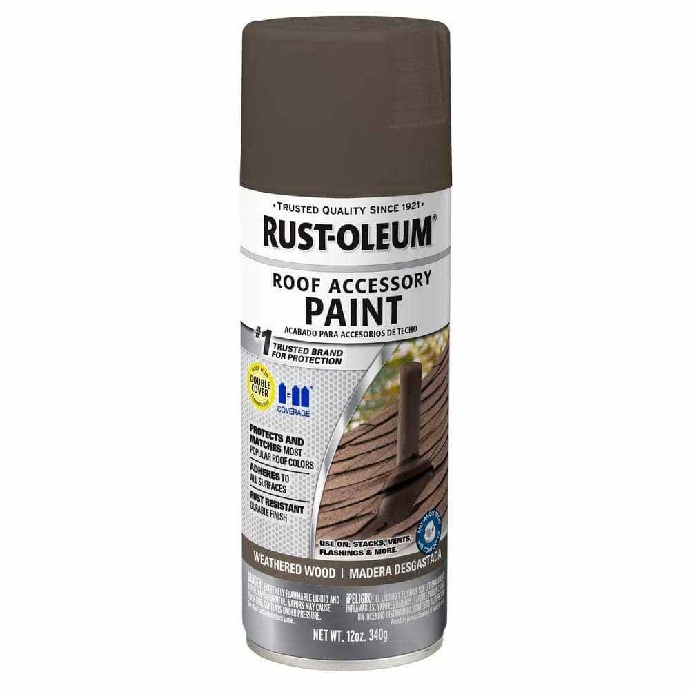 Rust-Oleum 285217 Roof Accessory Coating Spray Paint 12 oz Weathered Wood Flat