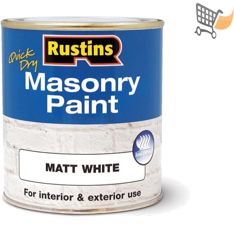 Masonry Paint Acrylic White 500ml Fast-Dry Indoor Outdoor Seamless Finish