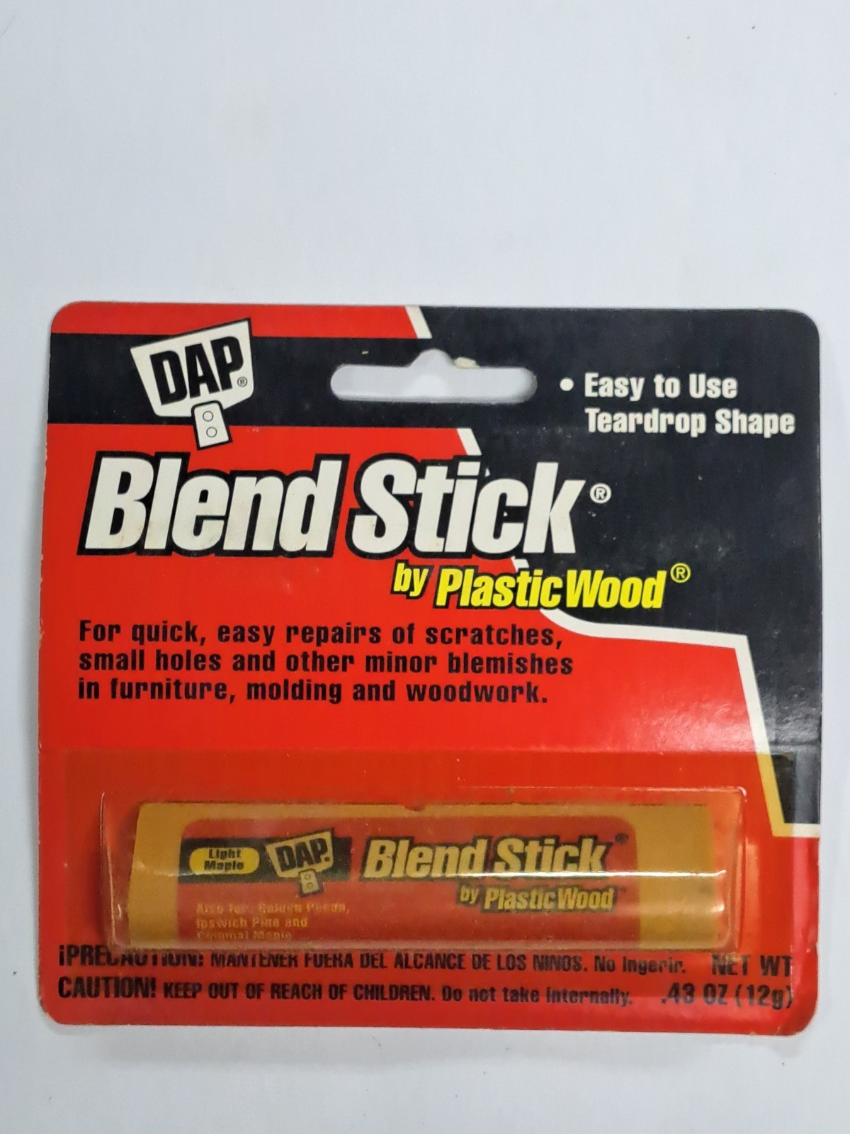 DAP Blend Stick by PlasticWood Light Maple Wood Filler Repair Stick .43oz 12g