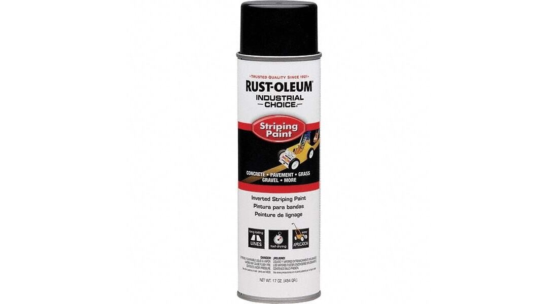 INDUSTRIAL CHOICE Inverted Striping Paint, Flat/Matte, Black, 18 oz, Aerosol Can