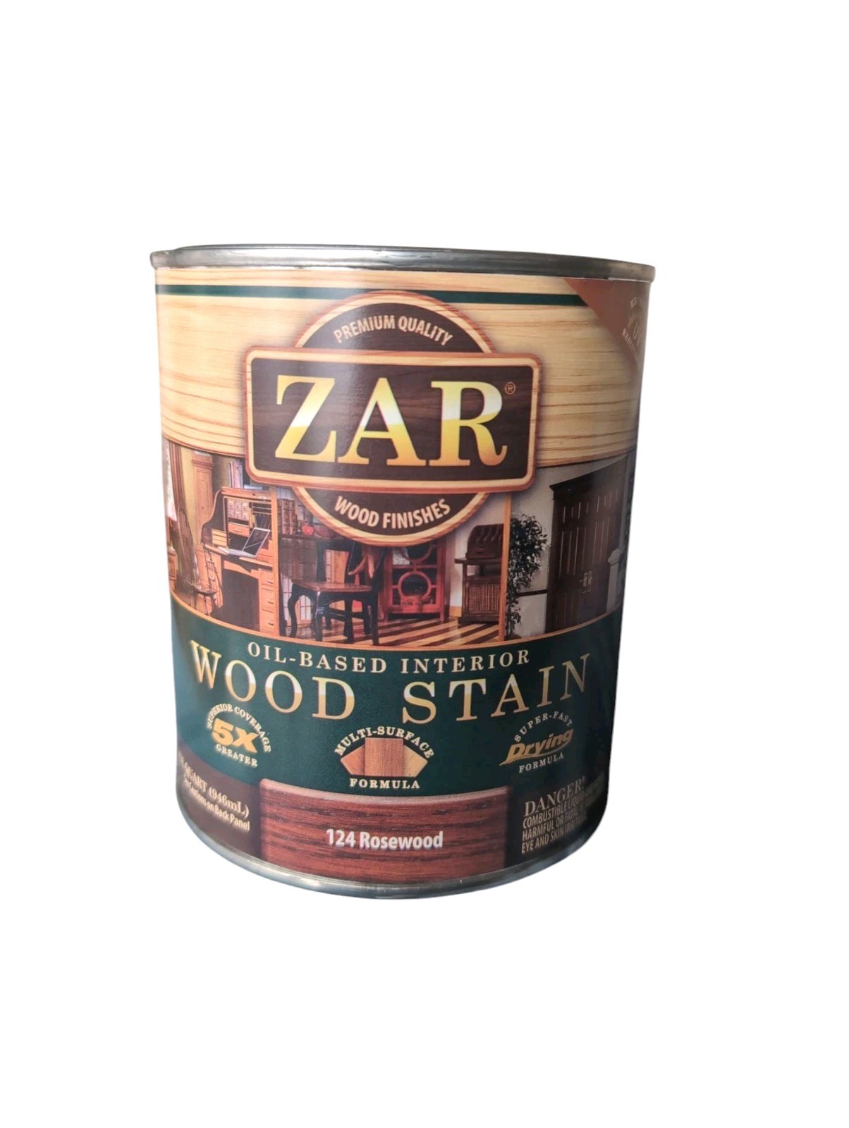 Zar Stain ROSEWOOD 124 oil based interior wood (1) Quart Multi Surface New Qt