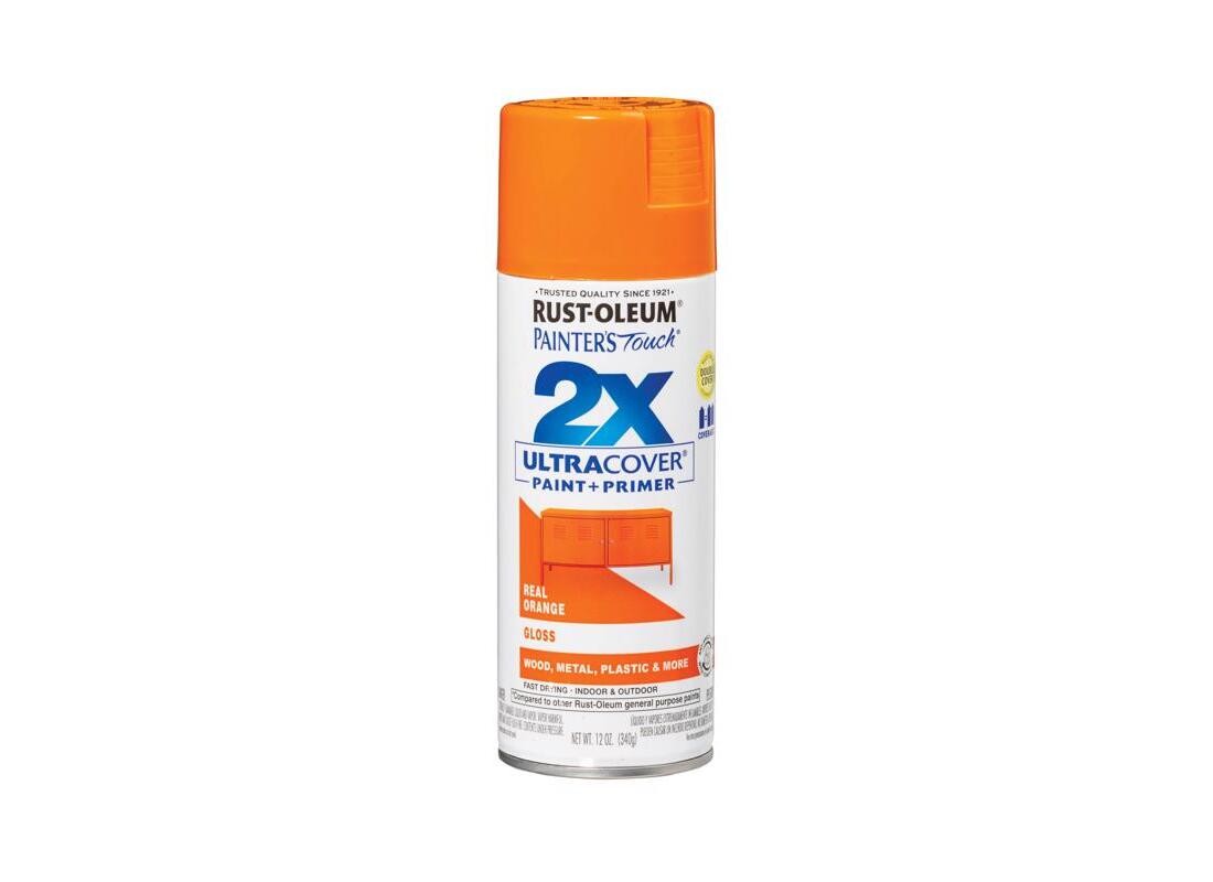 PAINTER’S Touch Gloss Spray Paint, Gloss, Real Orange, 12 oz, Aerosol Can