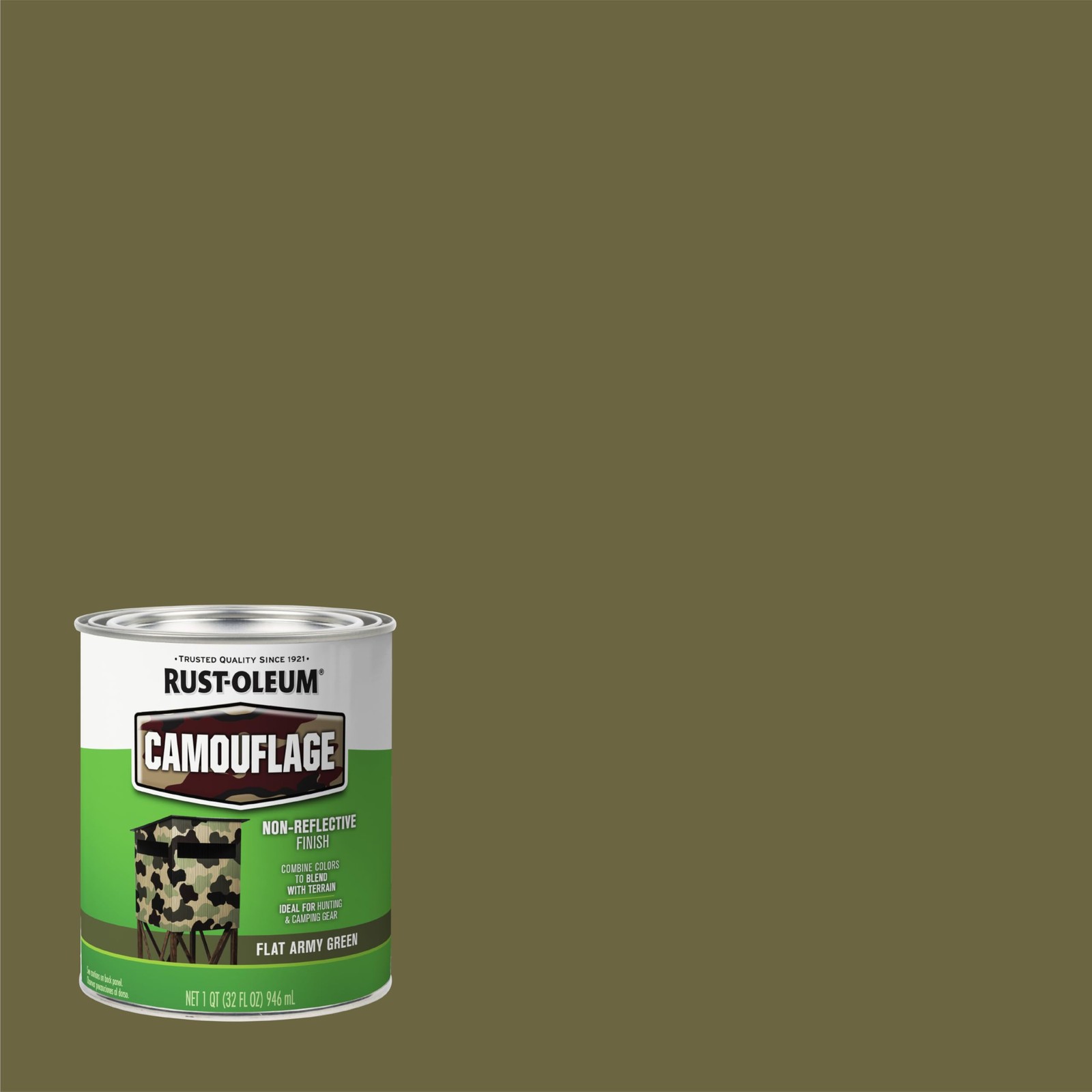379561 Specialty Camouflage Paint, Quart, Flat Army Green, (Pack of 1)