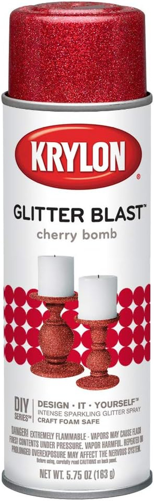 K03806A00 Glitter Blast Glitter Spray Paint for Craft Projects, Cherry Bomb Red,