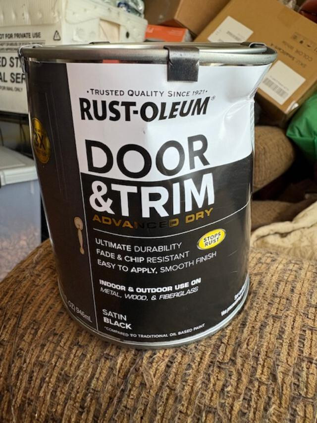 Rust-Oleum 369383 Door & Trim Advanced Dry Satin Black quart