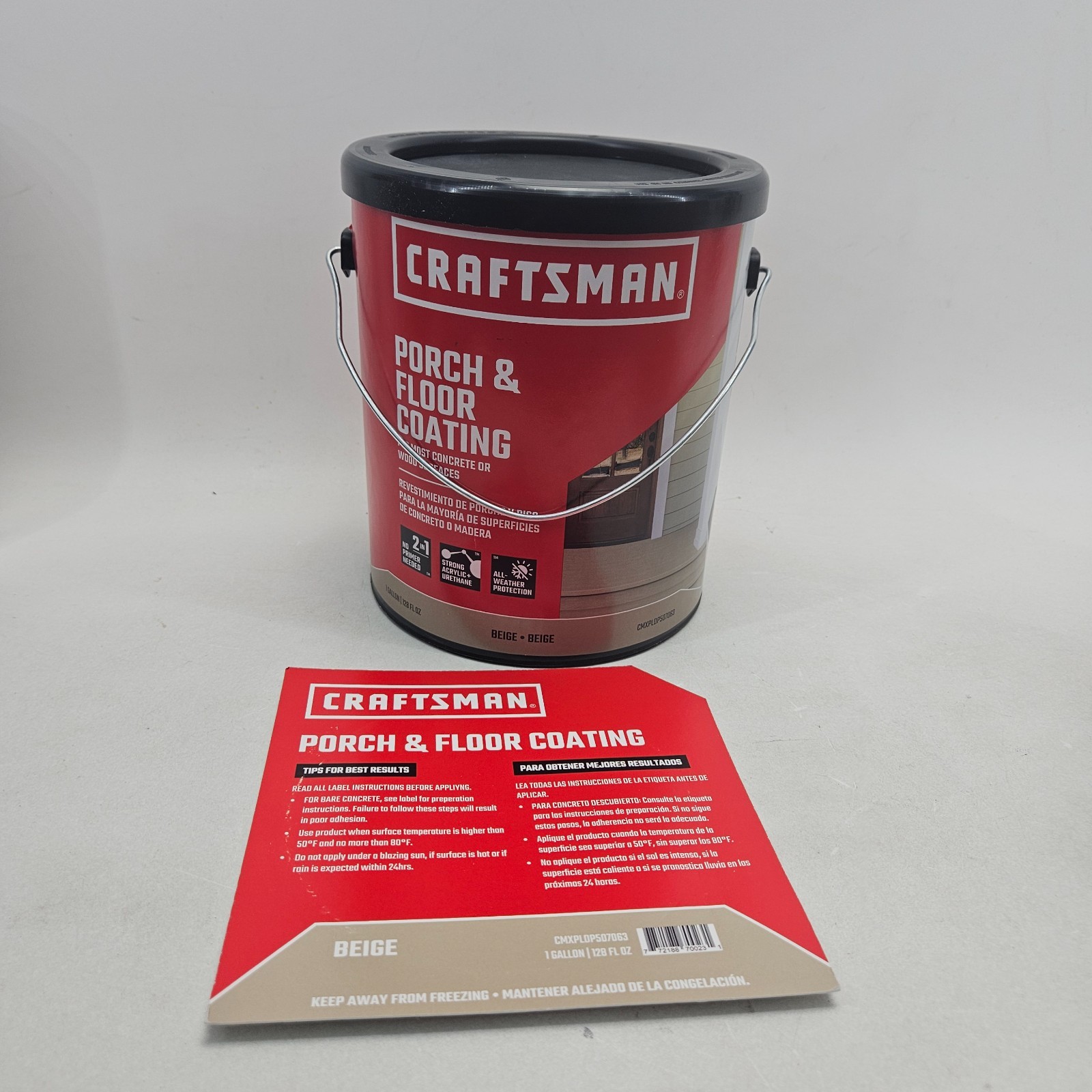 Craftsman Semi-Transparent Wood Stain and Sealer Premium Beige Satin 128-Fl Oz