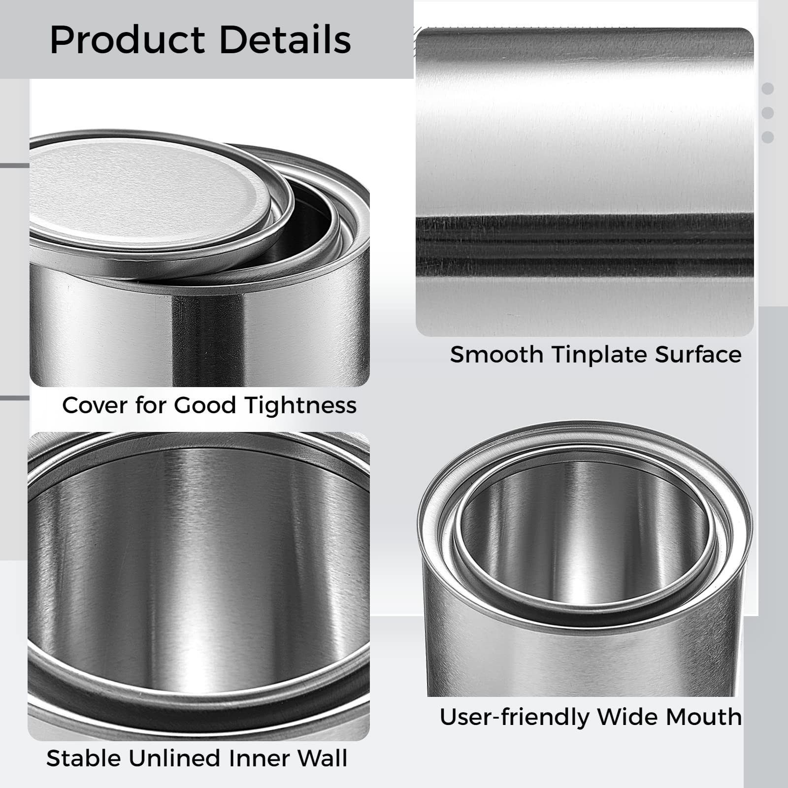6PCS Metal Paint Cans, Empty Unlined Paint Cans with Lids, Quart Metal Paint …