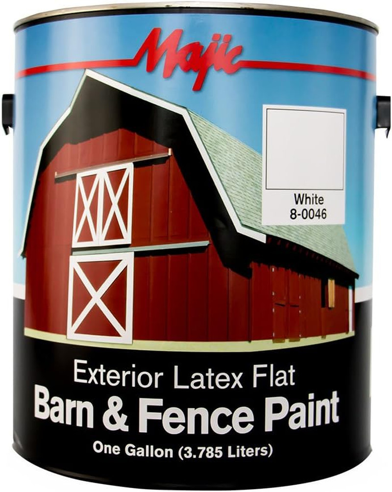 Paints 8-0046-1 Latex Flat Barn & Fence Paint, 1-Gallon, White