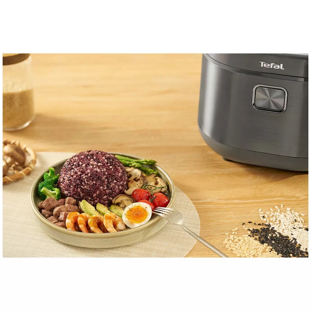TEFAL Induction Rice Master & Slow Cooker, RK818A AI Rice Technology 1.8L/10 Cup