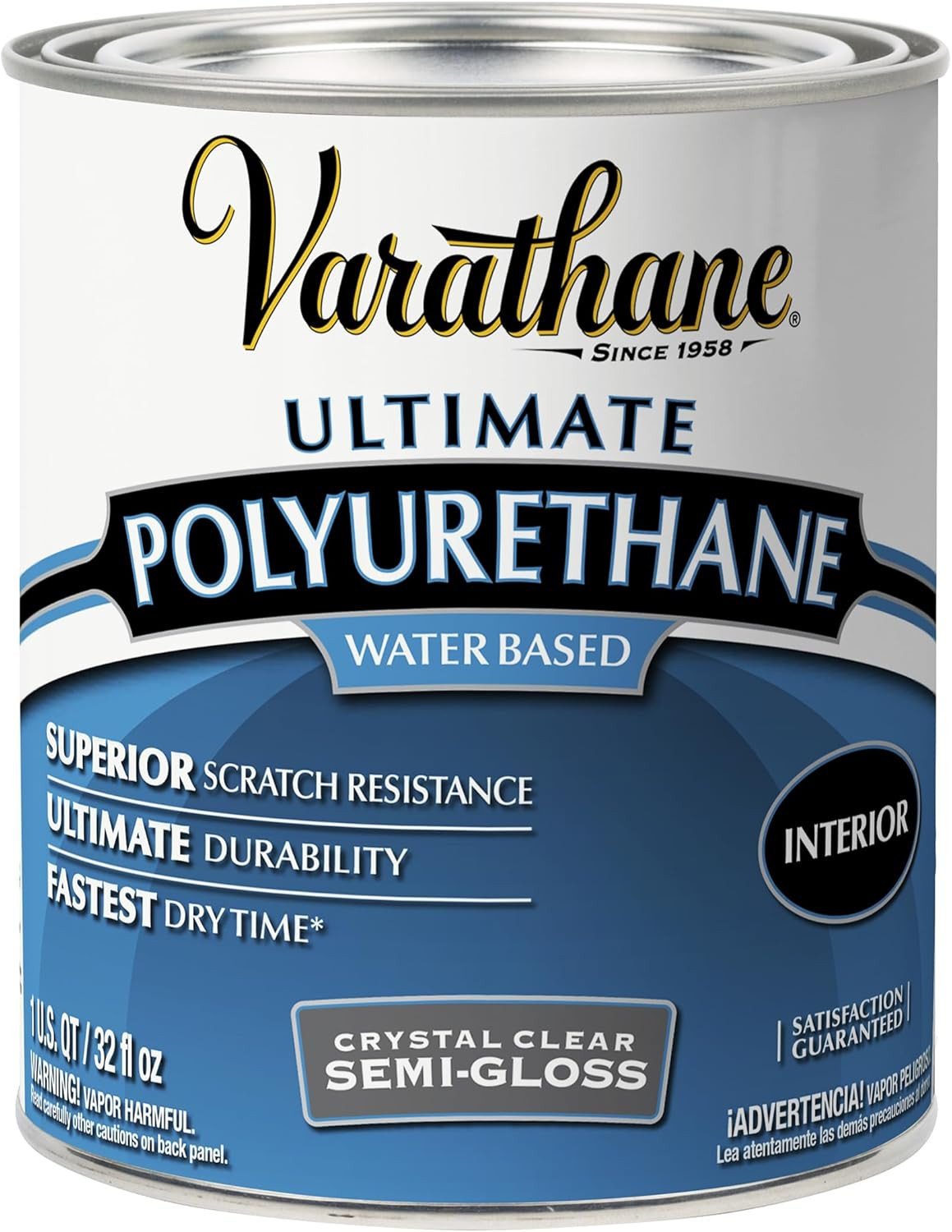Water-Based Ultimate Polyurethane, Quart, Semi-Gloss
