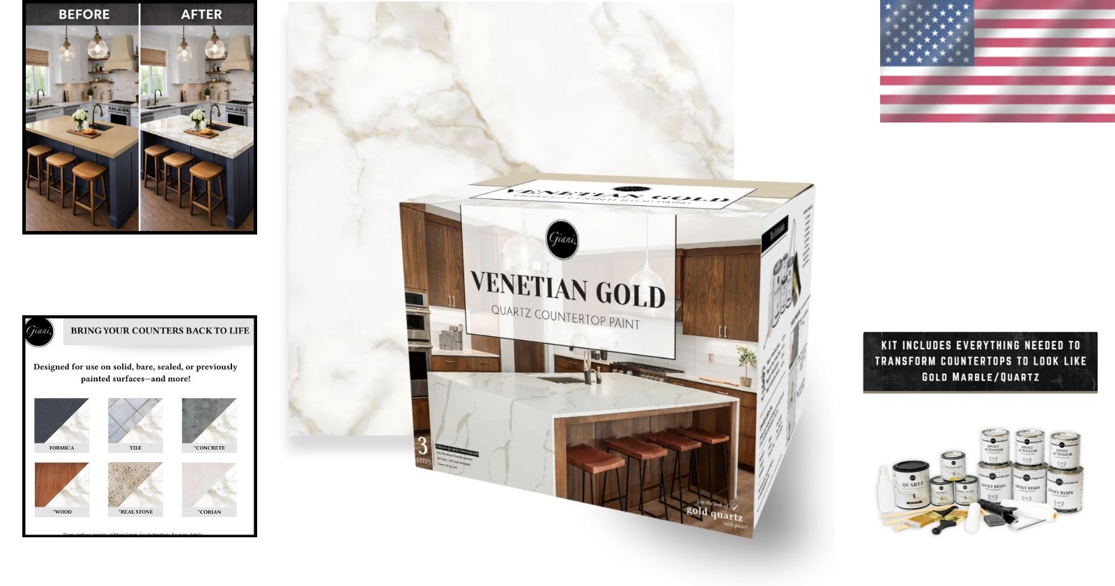 Mineral Epoxy Paint Set – Smokey Quartz & Venetian Gold