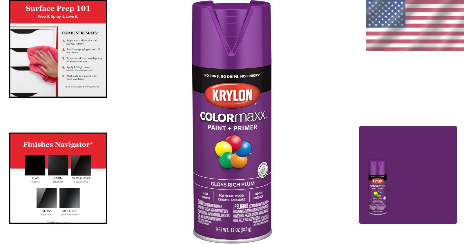 Rust Resistant Acrylic Paint – Rich Plum Gloss Finish, 25 sq ft Coverage