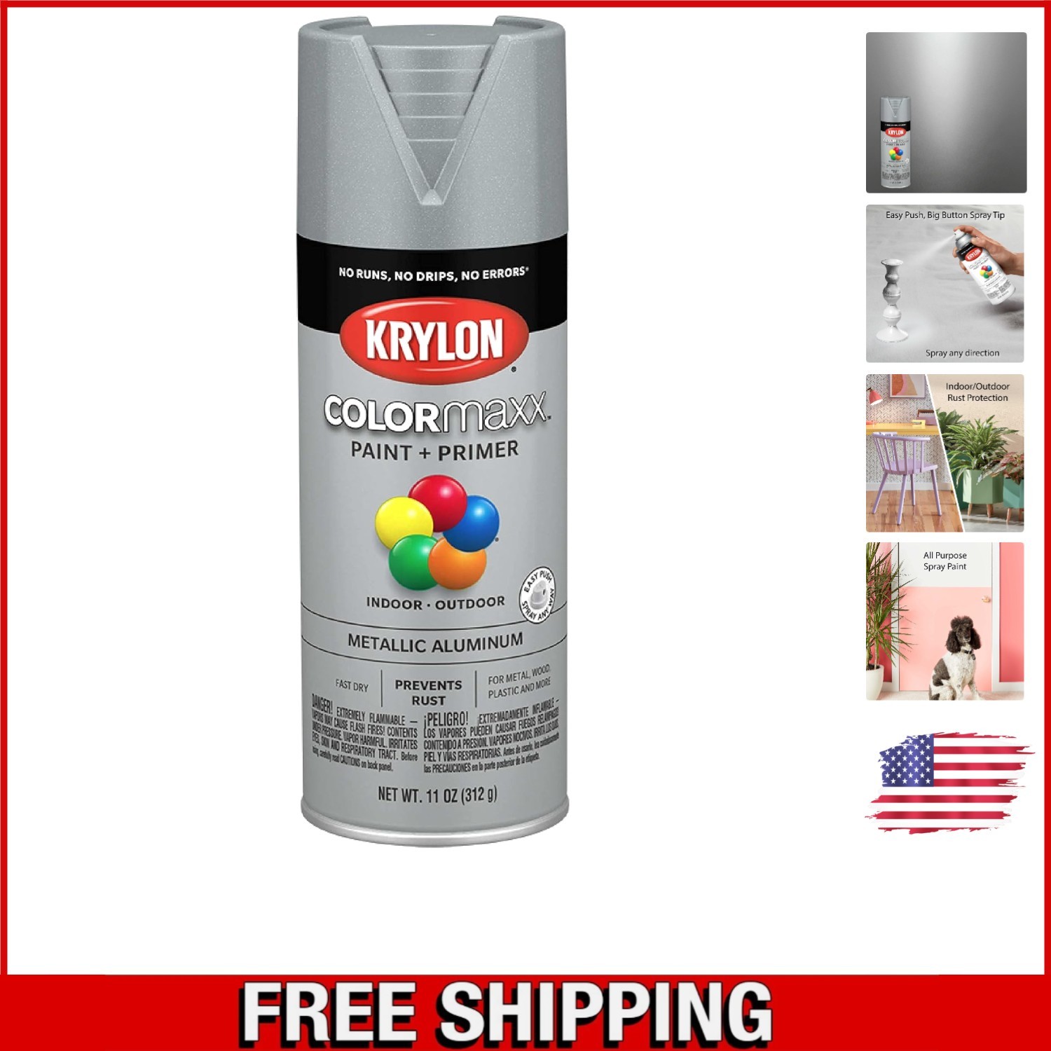 12 Oz. Krylon Metallic Spray Paint – Perfect for All Interior/Exterior Crafts