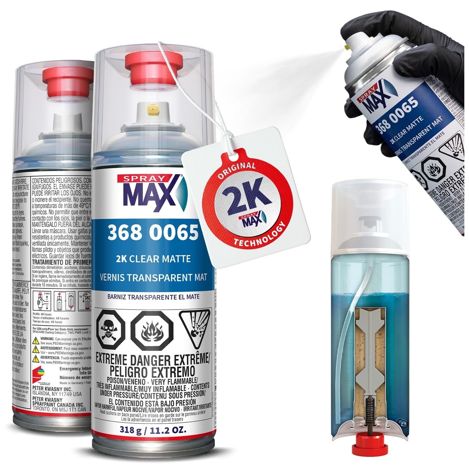 SprayMax 2K Matte Clear Coat | 2K Automotive Matte Clear Coat Spray Paint for…