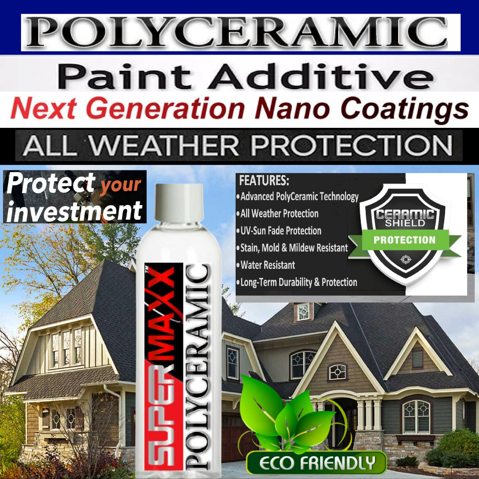 CERAMIC PAINT ADDITIVE FOR LATEX HOUSE PAINT PROVIDES LONG TERM PROTECTION