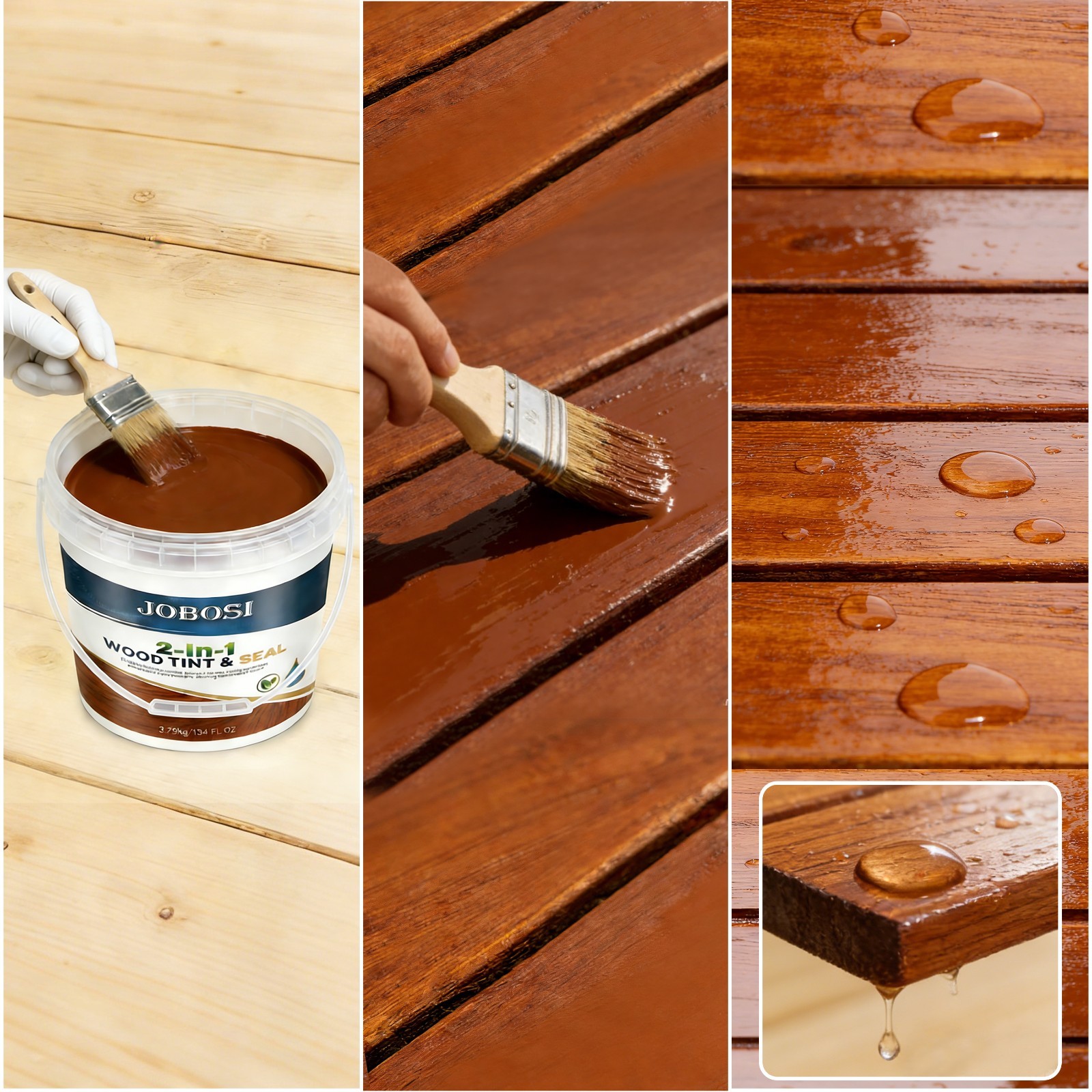 Wood Stain & Sealant 1 Gallon | Extreme Weather Protection for Decks, Fences